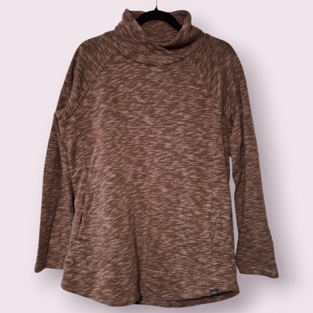 Prana Sweatshirt Womens L Mauve Long Sleeve Pocket Organic Cotton Tunic Calexa